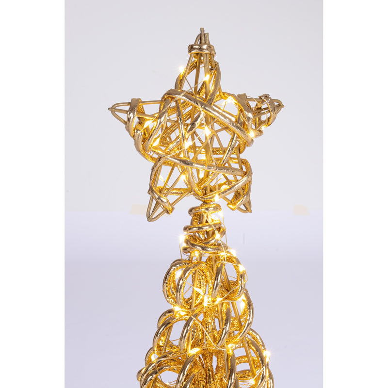 Bizzotto Pino Natalizio Zoe Oro con 500 Micro LED Classic Ø27x100 cm Decorazione Luminosa