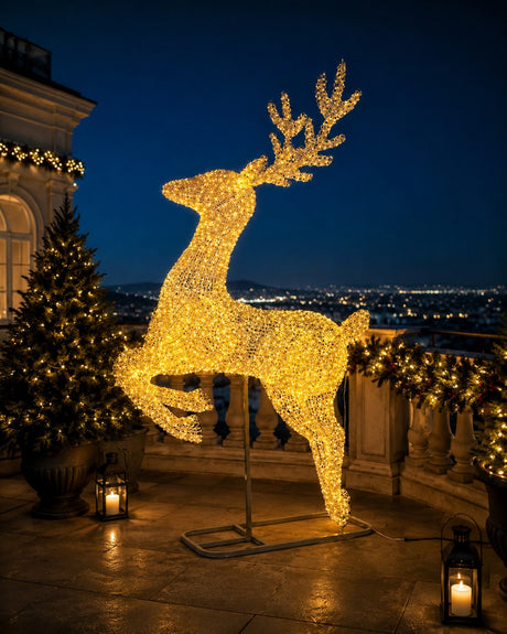 Renne de Noël Bizzotto Zoe Or 8300 MicroLED Lumière Chaude IP20 180x60xH287 cm – Décoration Lumineuse