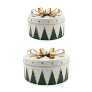 Bizzotto Set 2 Scatole Natalizie Conway Bianco Verde Oro – Decorazioni di Natale