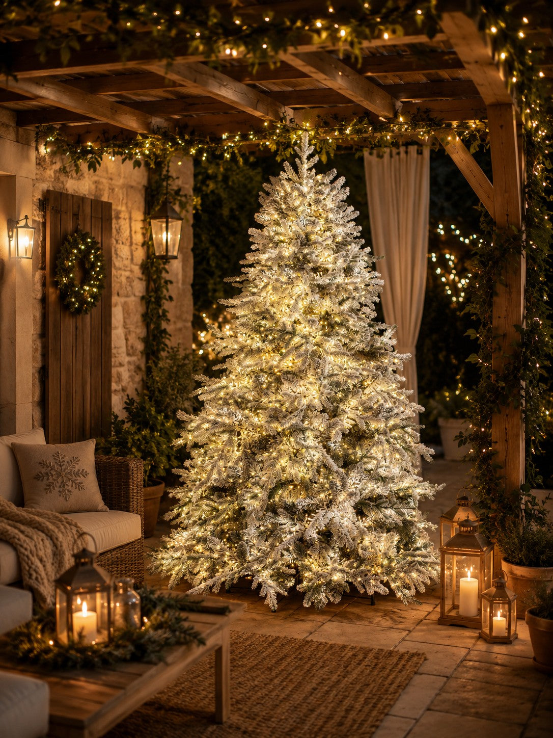 Bizzotto Albero di Natale Ritter Innevato H 240 cm con 4711 Rami e 7800 LED