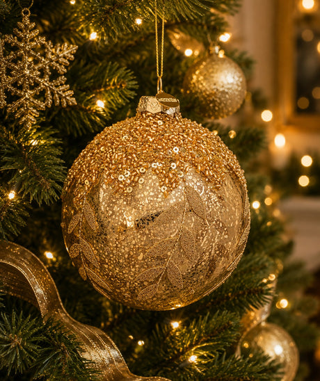Bizzotto Sfera di Natale Smooth Oro D 10 cm in Vetro – Decorazione per Albero