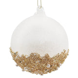 Bizzotto Sfera di Vetro Natale Brill Bianco d 10 cm Decorazione per Albero di Natale