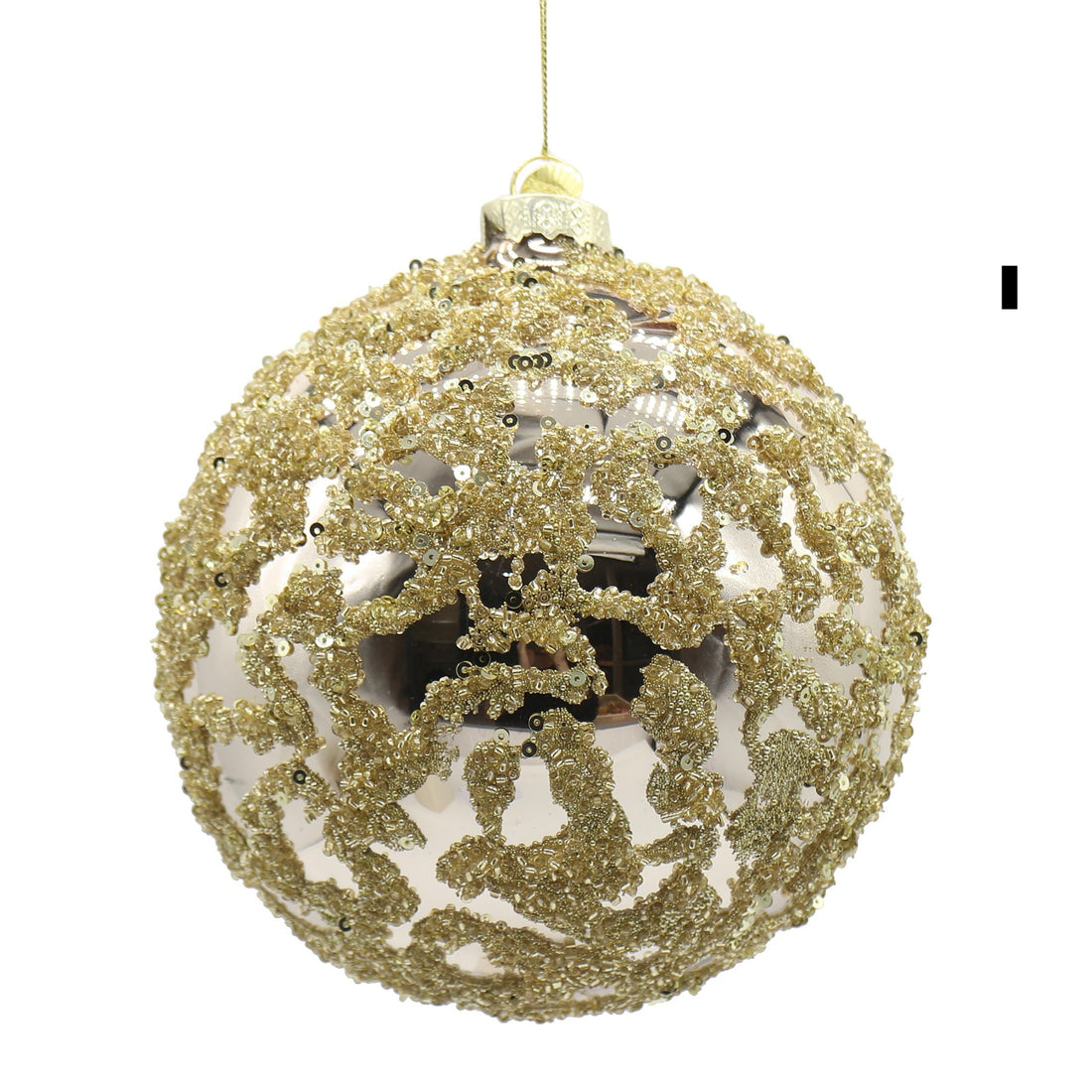Bizzotto Boule de Noël Luz Champagne D 15 cm en Verre – Décoration pour Sapin