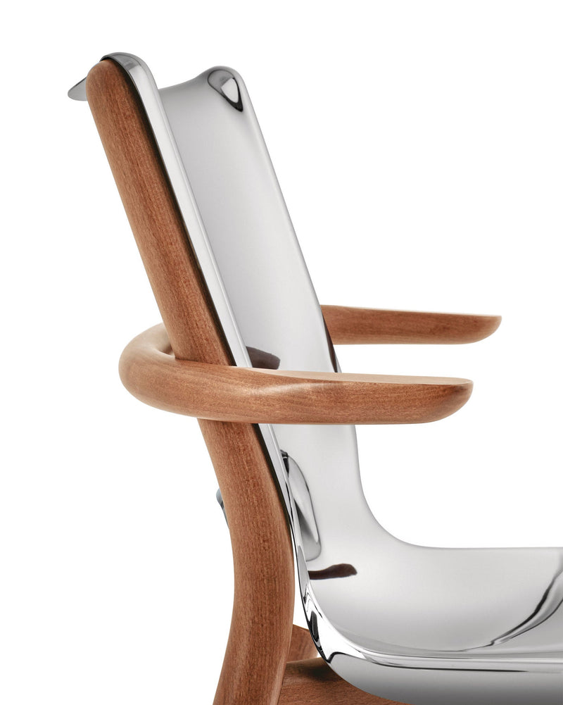 Alessi Poêle sedia monoscocca con braccioli PS20 inox lucido, design Philippe Starck – foto 9