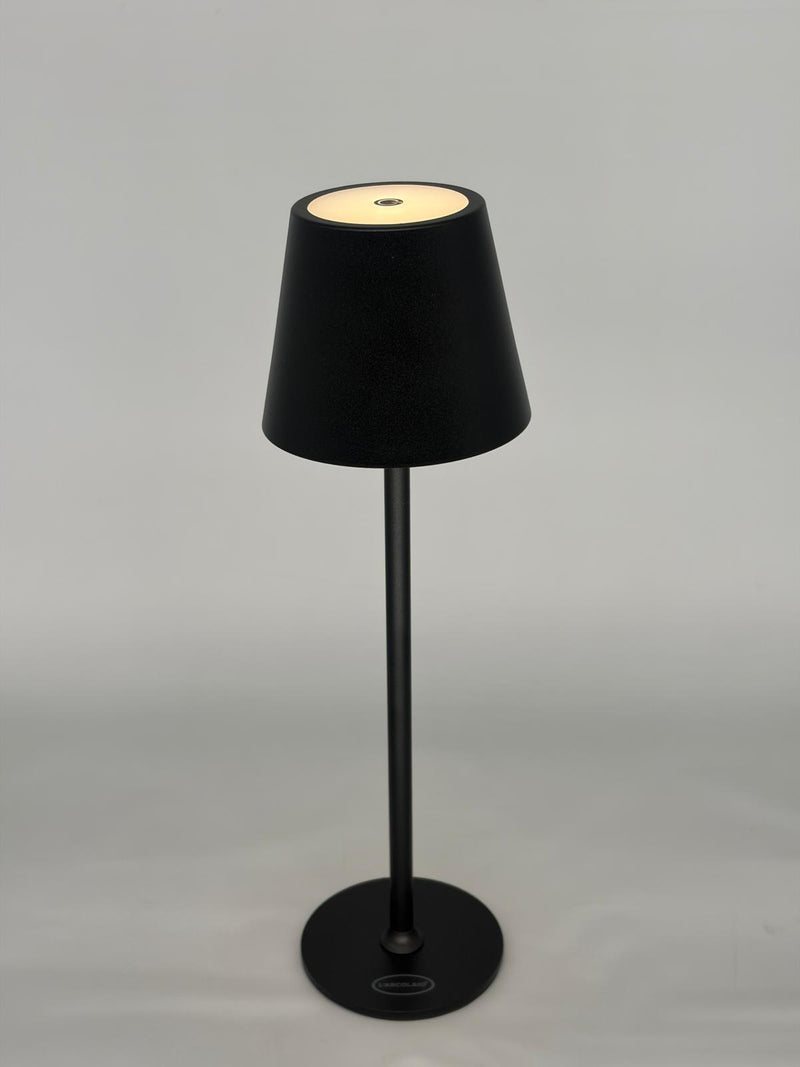 L'Arcolaio Lampe LED Tactile Rechargeable H 38 Cm 10 x 10 Cm IP54 Round Pro Noire