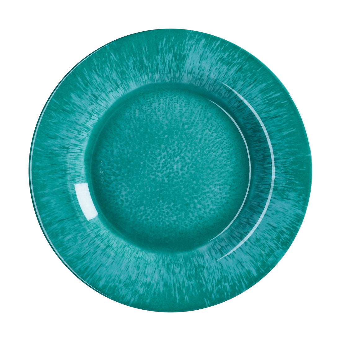 Assiette plate en mélamine italienne D 28 cm H 3 cm Vert aqua
