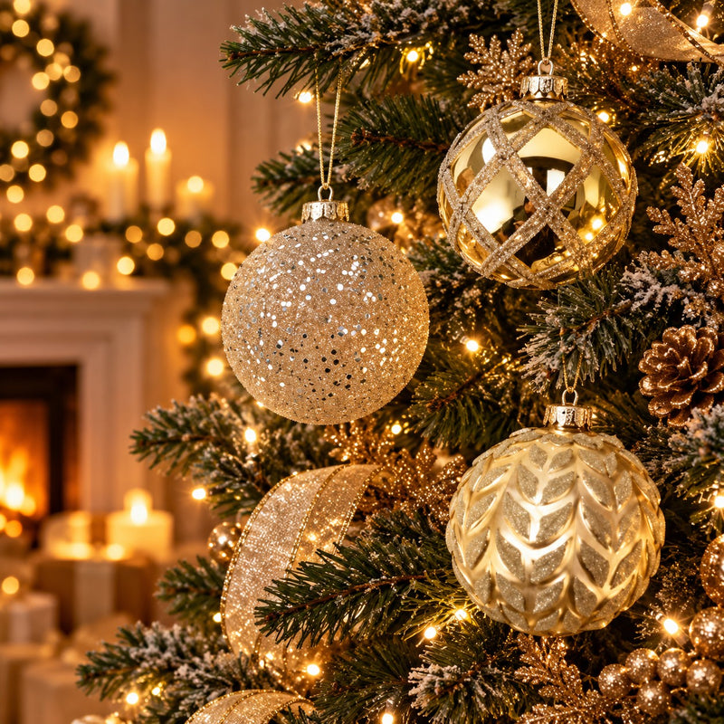 Boule de Noël Ad Trend en Verre Doré Ø12 cm Assortie 1 Pcs – Décoration Noël