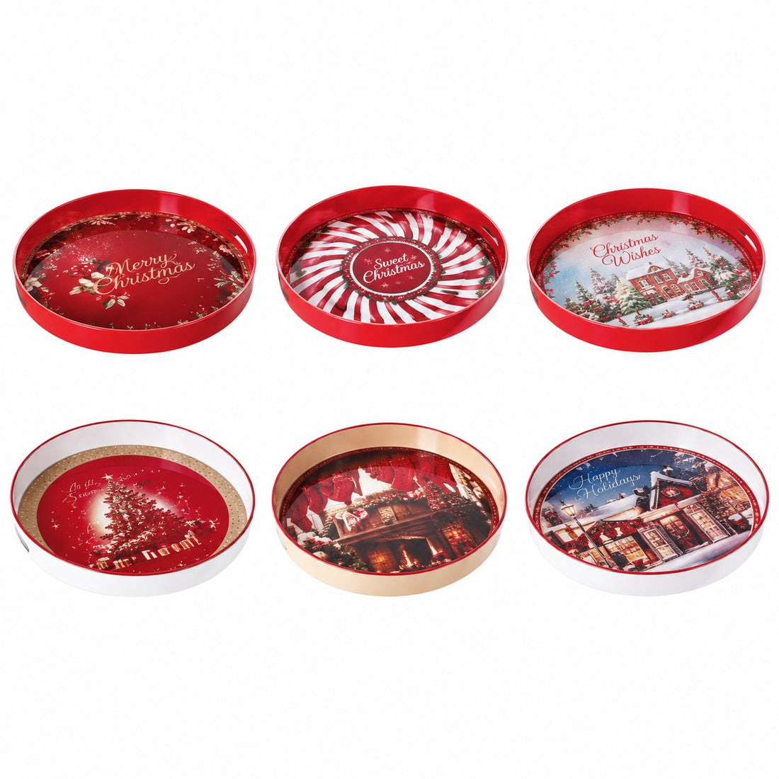 Ad Trend Vassoio Tondo Natalizio in Plastica Ø33 cm – 1 Pezzo Assortito Idea Regalo Natale