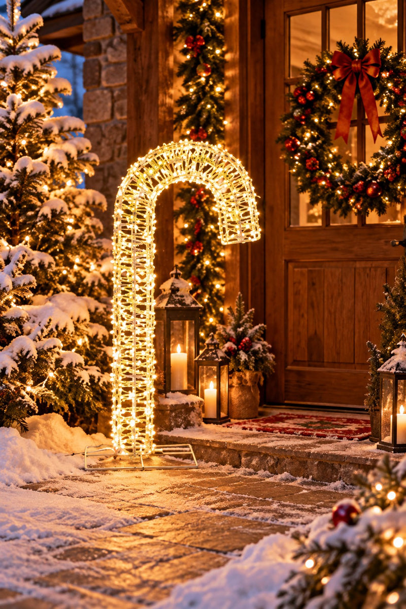 Ad Trend Bâton de Noël Décoratif Extérieur 33x26xH75 cm – Décoration de Noël pour Jardin et Entrée