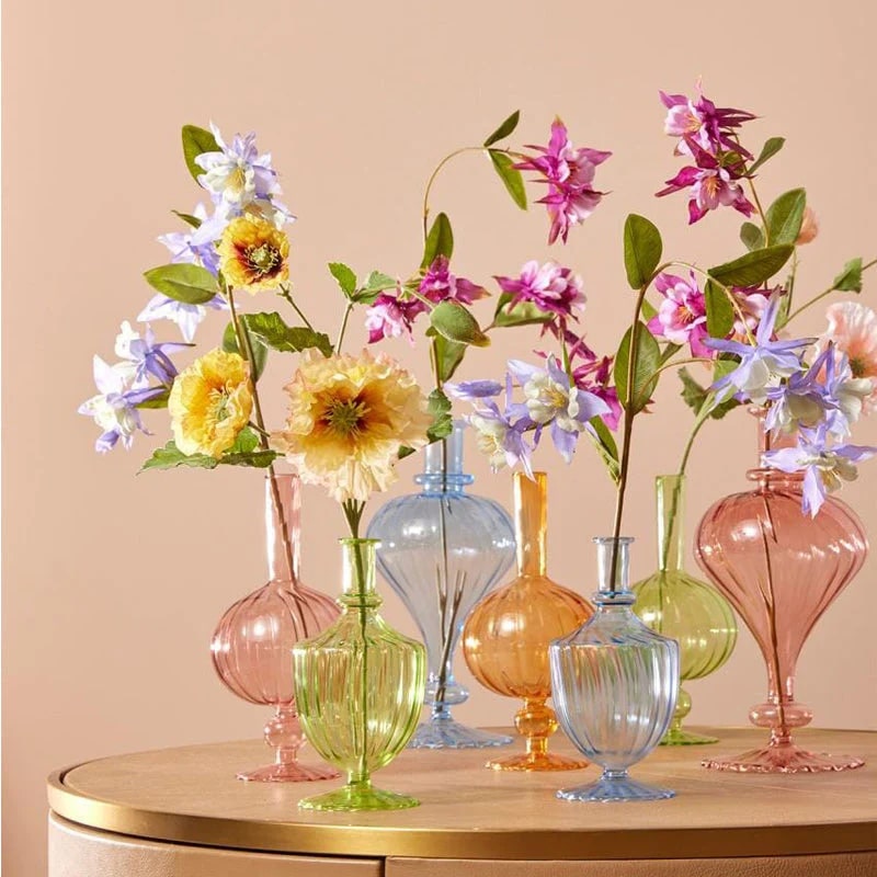 Vase à fleur unique EDG Enzo De Gasperi Drop H30 D15 Ambre
