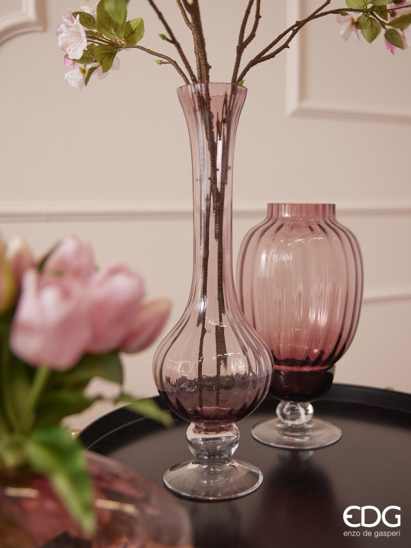 EDG Enzo De Gasperi Amphora Vase Stripes H 30 Cm D 20 Cm Gift Box Antique Pink 