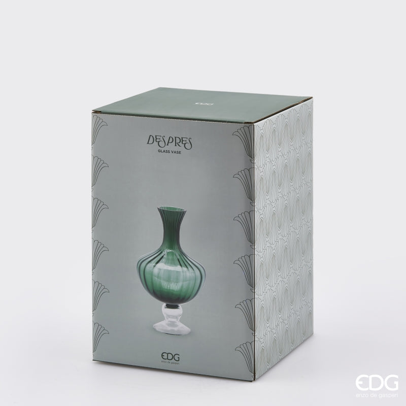 Vase Amphora EDG Enzo De Gasperi Rayures H 30 cm P 20 cm Coffret Cadeau Vert