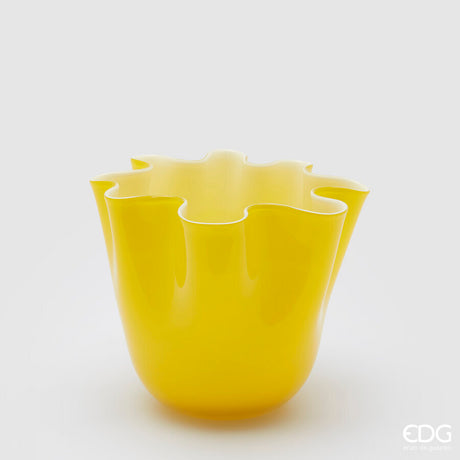 edg enzo de gasperi edg enzo de gasperi vaso drappo vetro h 18 cm d 21 cm yellow ean 8056372055225