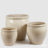 edg enzo de gasperi set 3 pz vaso glaze bombato h 65 cm h 50 cm h 40 cm ivory waterproof ean 8059824325457