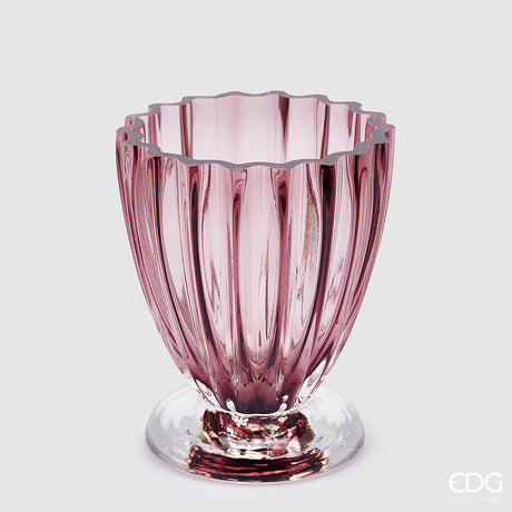 edg enzo de gasperi edg enzo de gasperi vaso glory h 175 cm d 14 cm vetro antique pink ean 8059824355553