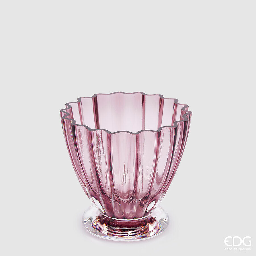 edg enzo de gasperi edg enzo de gasperi vaso glory h 13 cm d 14 cm antique pink ean 8059824355638