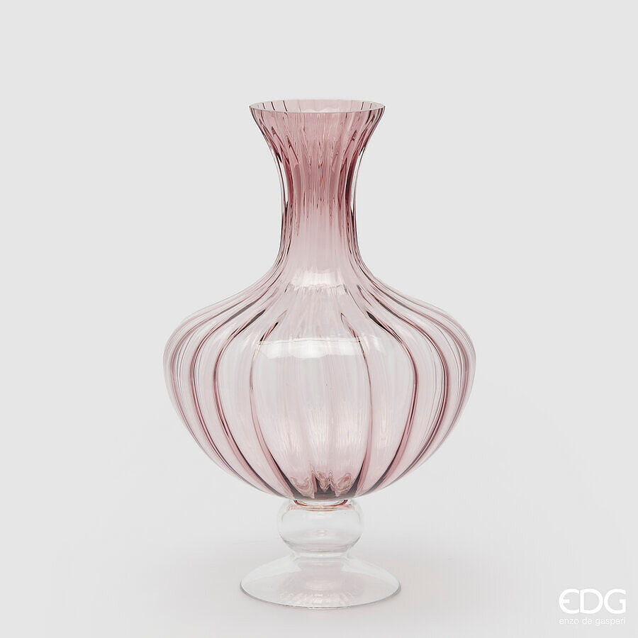 edg enzo de gasperi edg enzo de gasperi vaso anfora righe h 40 cm d 26 cm vetro antique pink ean 8059824431202