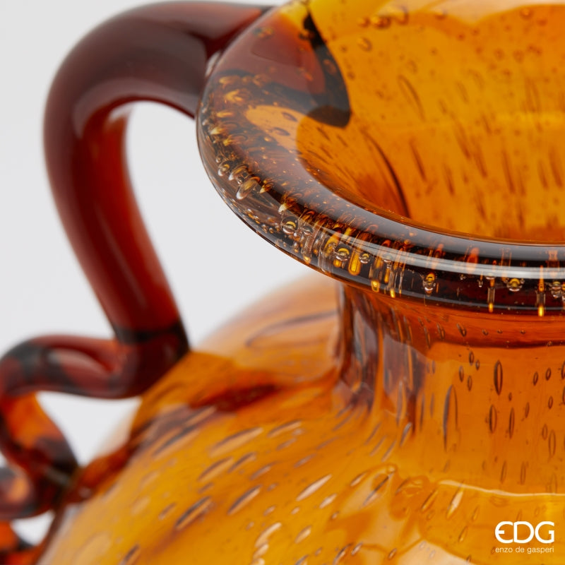 edg enzo de gasperi edg enzo de gasperi vaso corinto sfera h 42 cm l 31 cm l 25 cm vetro amber ean 8059824456267