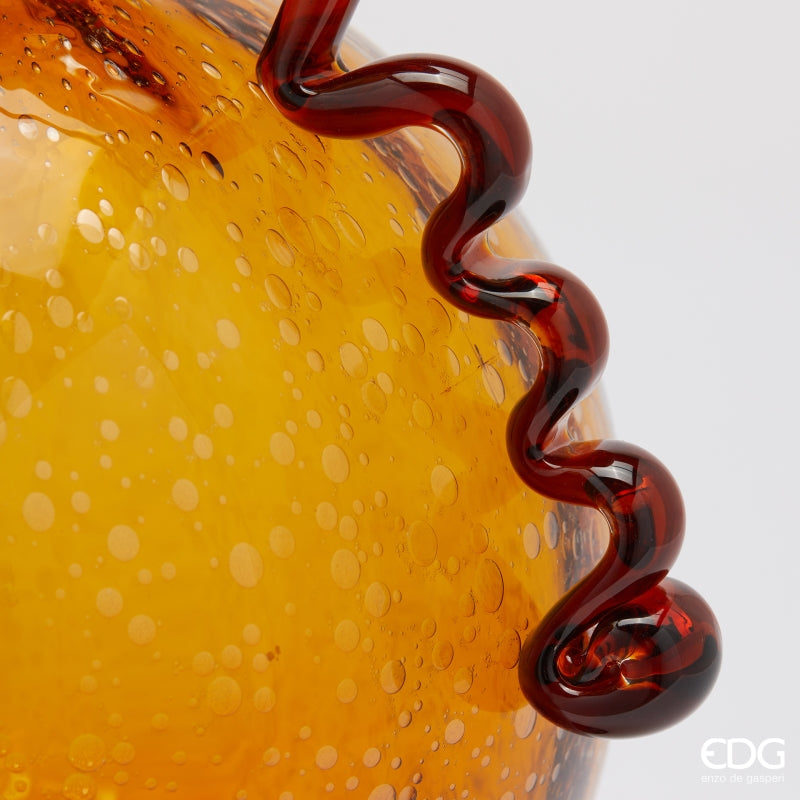 edg enzo de gasperi edg enzo de gasperi vaso corinto sfera h 42 cm l 31 cm l 25 cm vetro amber ean 8059824456267