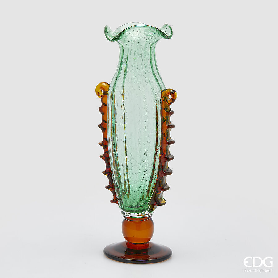 edg enzo de gasperi edg enzo de gasperi vaso corinto coppa h 50 cm l 20 cm l 14 cm vetro green ean 8059824456366