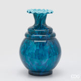 Vase Macula EDG Enzo De Gasperi Bouteille H 37,5 cm P 25,5 cm Verre Bleu