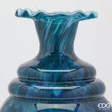 Vase Macula EDG Enzo De Gasperi Bouteille H 37,5 cm P 25,5 cm Verre Bleu