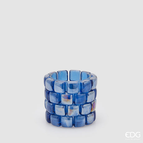 edg enzo de gasperi vaso gemme cilindro h 10 cm d 12 cm blue 1 pz ean 8059824494986