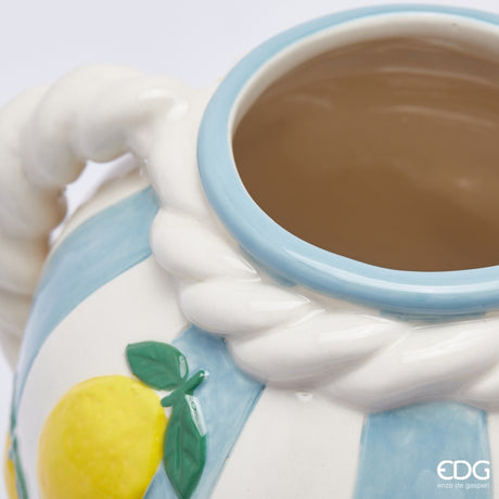 edg enzo de gasperi edg enzo de gasperi vaso limoni h 20 d 17 cm ceramica yellow ean 8059824462350