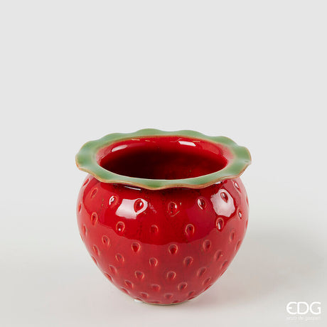 edg enzo de gasperi vaso freaky fragola h 125 cm d 15 cm ceramica waterproof green red ean 8059824464958