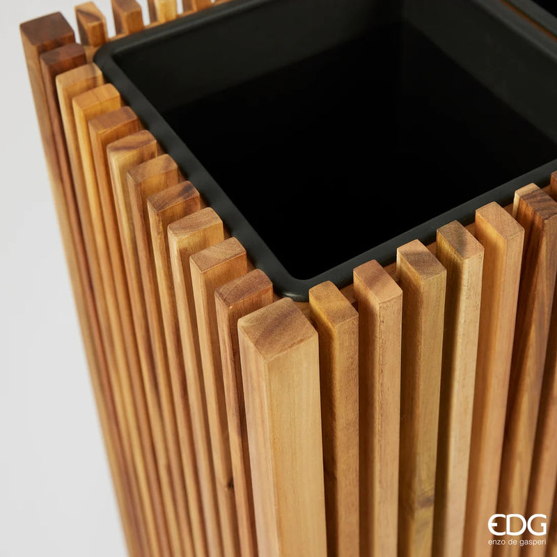 edg enzo de gasperi edg enzo de gasperi vaso listelli qudrato legno di acacia brown 90 x 51 x 51 cm ean 8059824484161