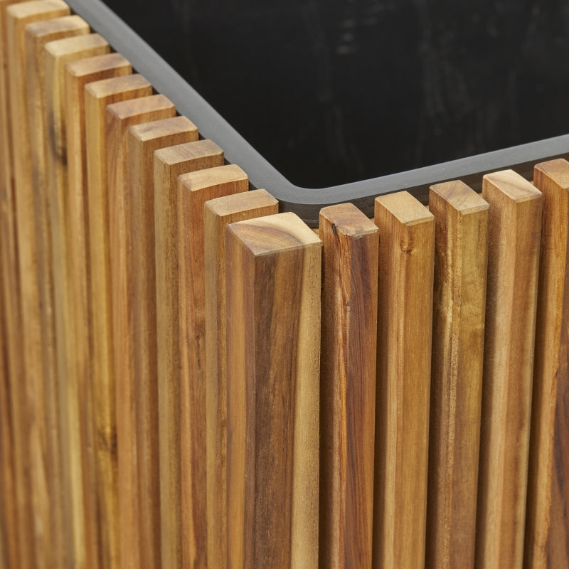 edg enzo de gasperi edg enzo de gasperi vaso listelli qudrato legno di acacia brown 90 x 51 x 51 cm ean 8059824484161