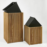 edg enzo de gasperi edg enzo de gasperi vaso listelli qudrato legno di acacia brown 50 x 42 x 42 cm