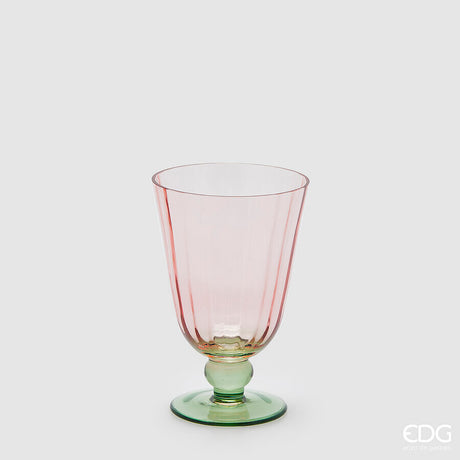 edg enzo de gasperi vaso righe coppa con piede h 15 cm d 10 cm green pink ean 8059824486028