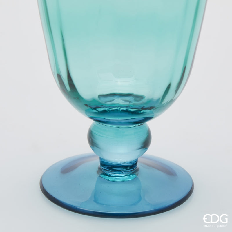 edg enzo de gasperi vaso righe coppa con piede h 15 cm d 10 cm azure ean 8059824486042