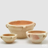 edg enzo de gasperi set 3 pz vaso terracotta ciotola con manico h 20 cm h 16 cm h 14 cm rust waterproof ean 8059824493200