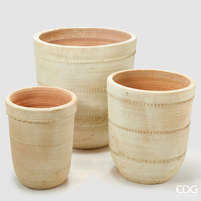 edg enzo de gasperi set 3 pz vaso terracotta rotondo h 60 cm h 47 cm h 40 cm rust waterproof ean 8059824493309