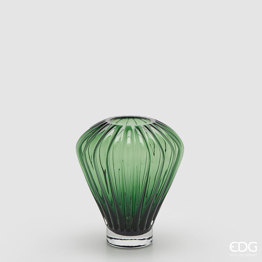edg enzo de gasperi edg enzo de gasperi vaso diamante h 20 cm d 17 cm vetro green ean 8059824537164