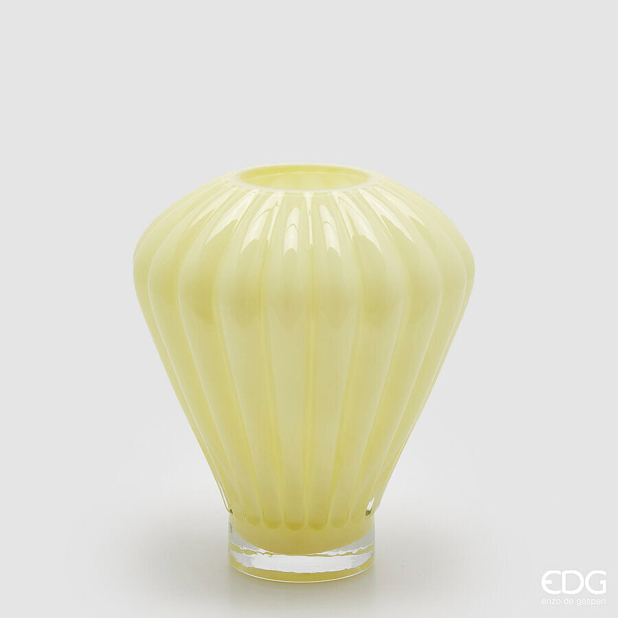 edg enzo de gasperi edg enzo de gasperi vaso diamante h 27 cm d 23 cm vetro light yellow ean 8059824537188
