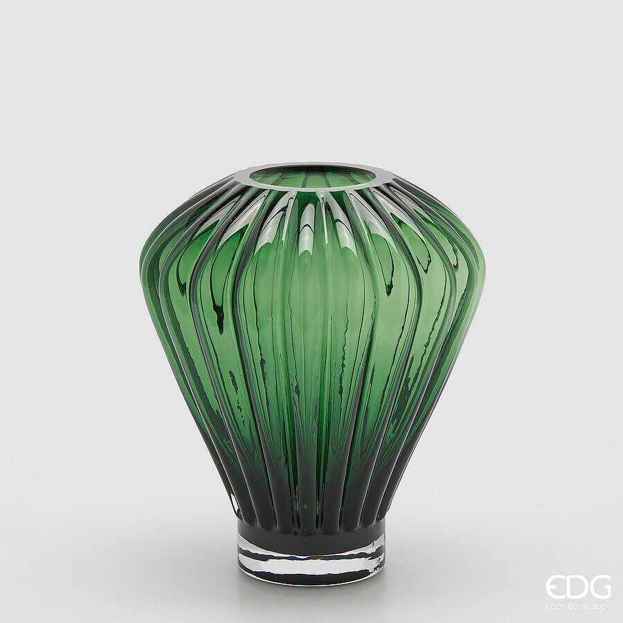 edg enzo de gasperi edg enzo de gasperi vaso diamante h 27 cm d 23 cm vetro green ean 8059824537225