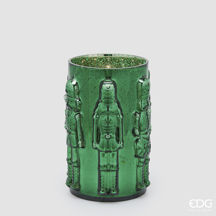 EDG Enzo De Gasperi Vaso Soldatino Cilindro Green H25 Ø15 cm – Décoration de Noël