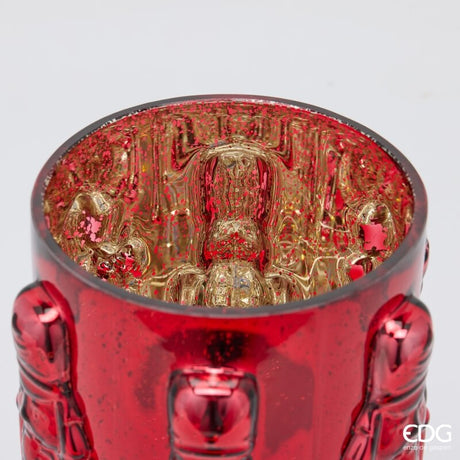 EDG Enzo De Gasperi Vase Soldatino Cylindre Rouge H25 Ø15 cm – Décoration de Noël