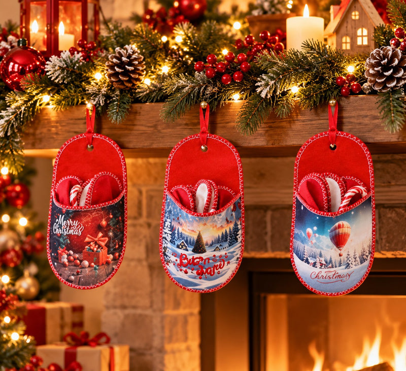 Ad Trend Set 3 Paires de Chaussons Assortis 26x47 cm 1 lot – Idée Cadeau Noël