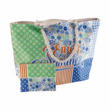 regalo italiano regalo italiano borsa mare con pochette 58 x 18 x h 38 cm ass blu verde 1 pz ean 8057586110922