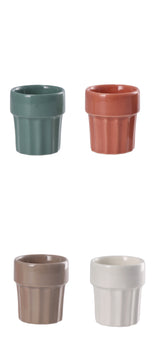 regalo italiano regalo italiano bicchierino righe coen ceramica ass 95 cl bianco grigio rosso salvia 1 pz ean 8057586128651