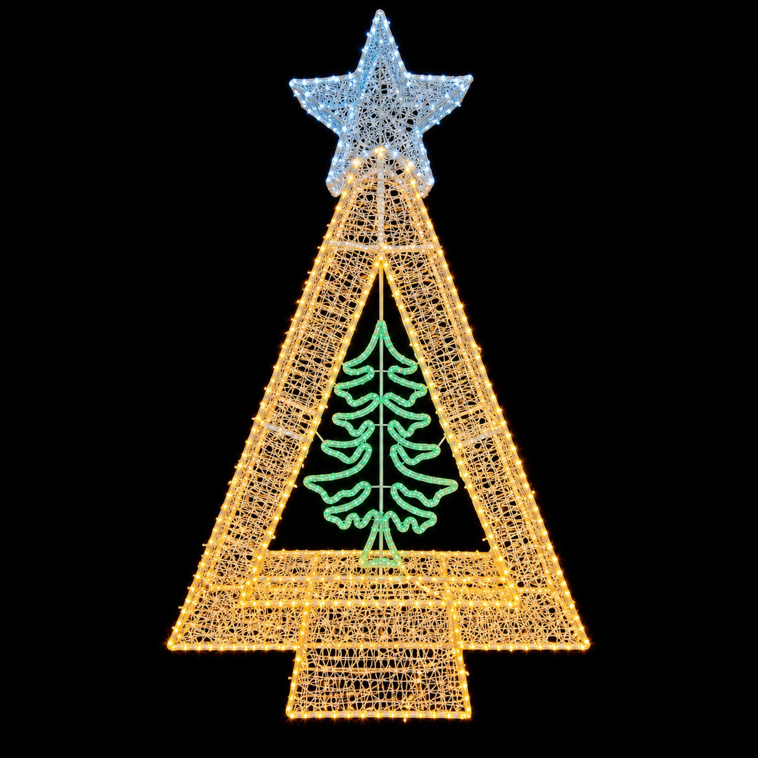 Sapin de Noël Lumineux Ad Trend 1482 LED pour Extérieur 130x130xH205 cm – Décoration de Noël