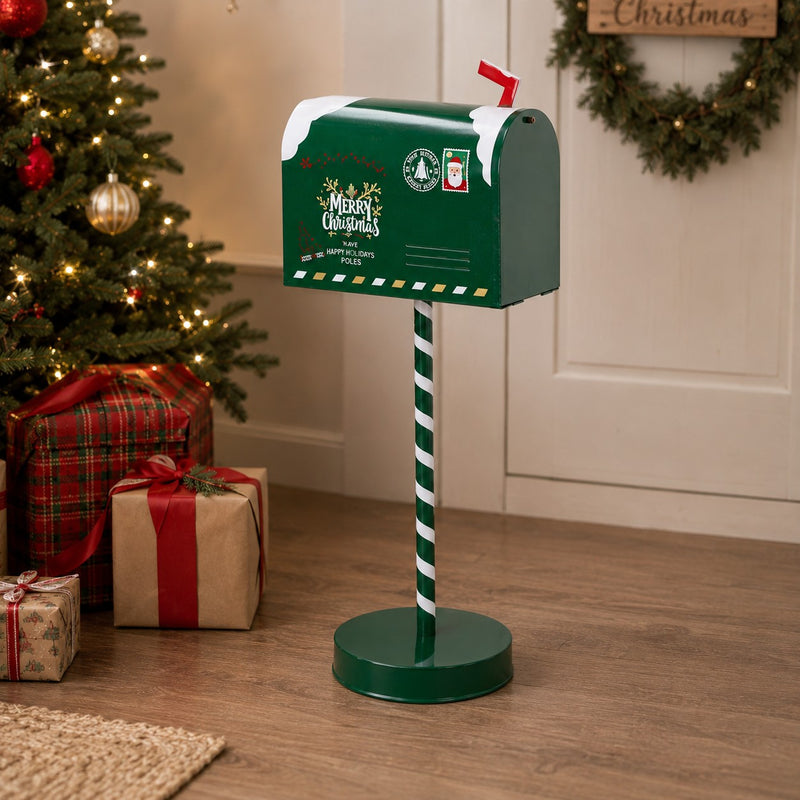 Ad Trend Decorazione Cassetta Postale Metallo Ass. 22,5 x 15,5 x h. cm. 53 Rosso o Verde 1 Pz