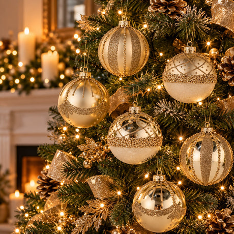 Ad Trend Boule de Noël en Verre Or Ø8 cm Assortie 1 Pcs – Décoration de Noël