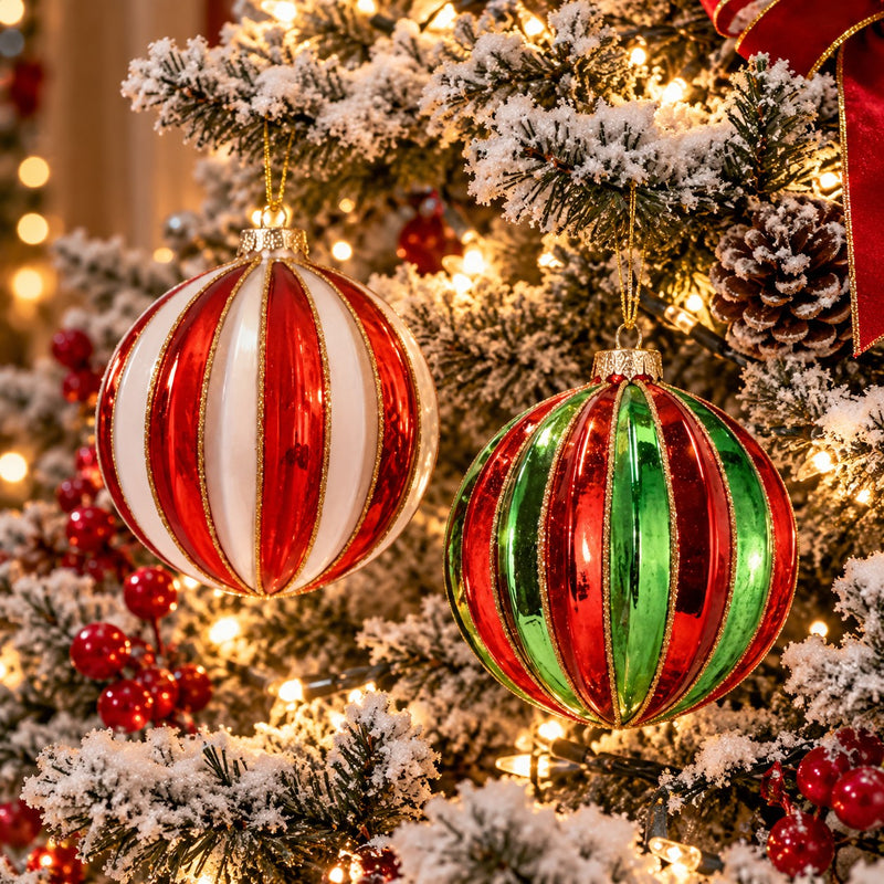 Ad Trend Boule de Noël en Verre Bicolore Ø10 cm Assortie 1 pcs – Décoration Noël