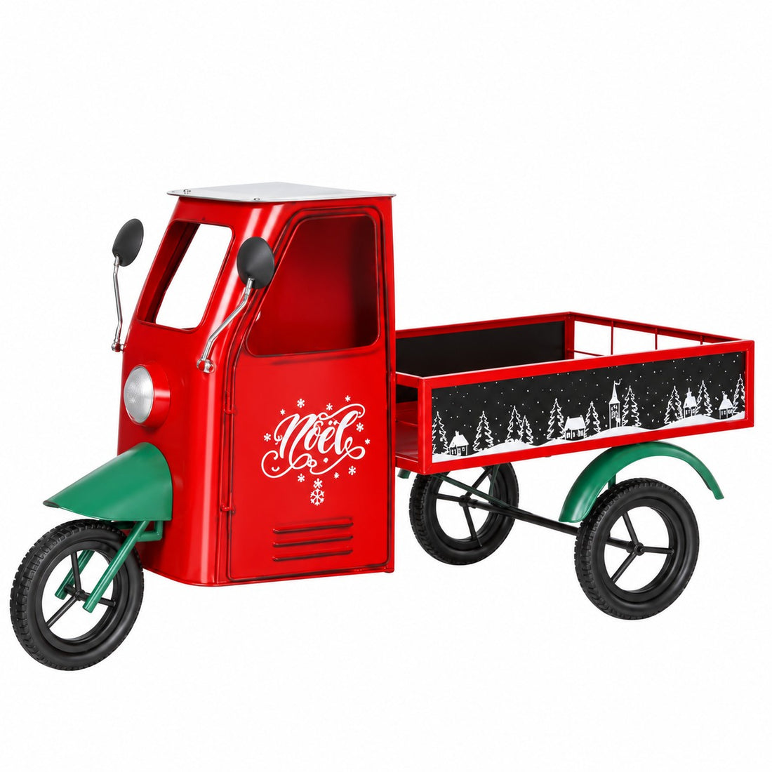 Ad Trend Jardinière Apecar Noël en Fer Naturel 155x74xH94 cm – Décoration de Noël