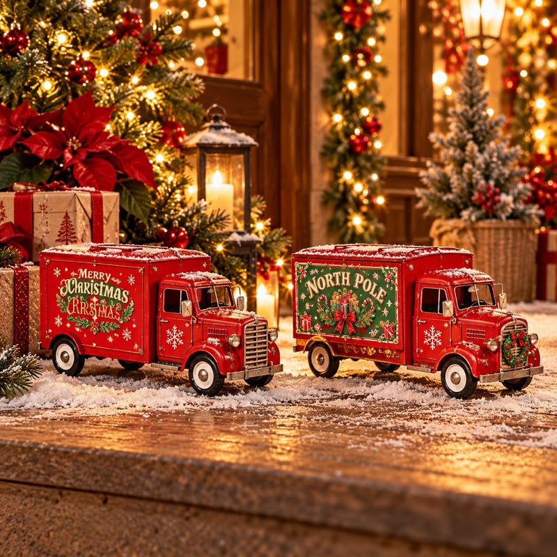 Ad Trend Camion Décoratif de Noël en Fer Assorti 34x15xH19 cm 1 Pcs – Décoration de Noël
